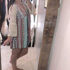 Kori America size small floral & lace boho dress